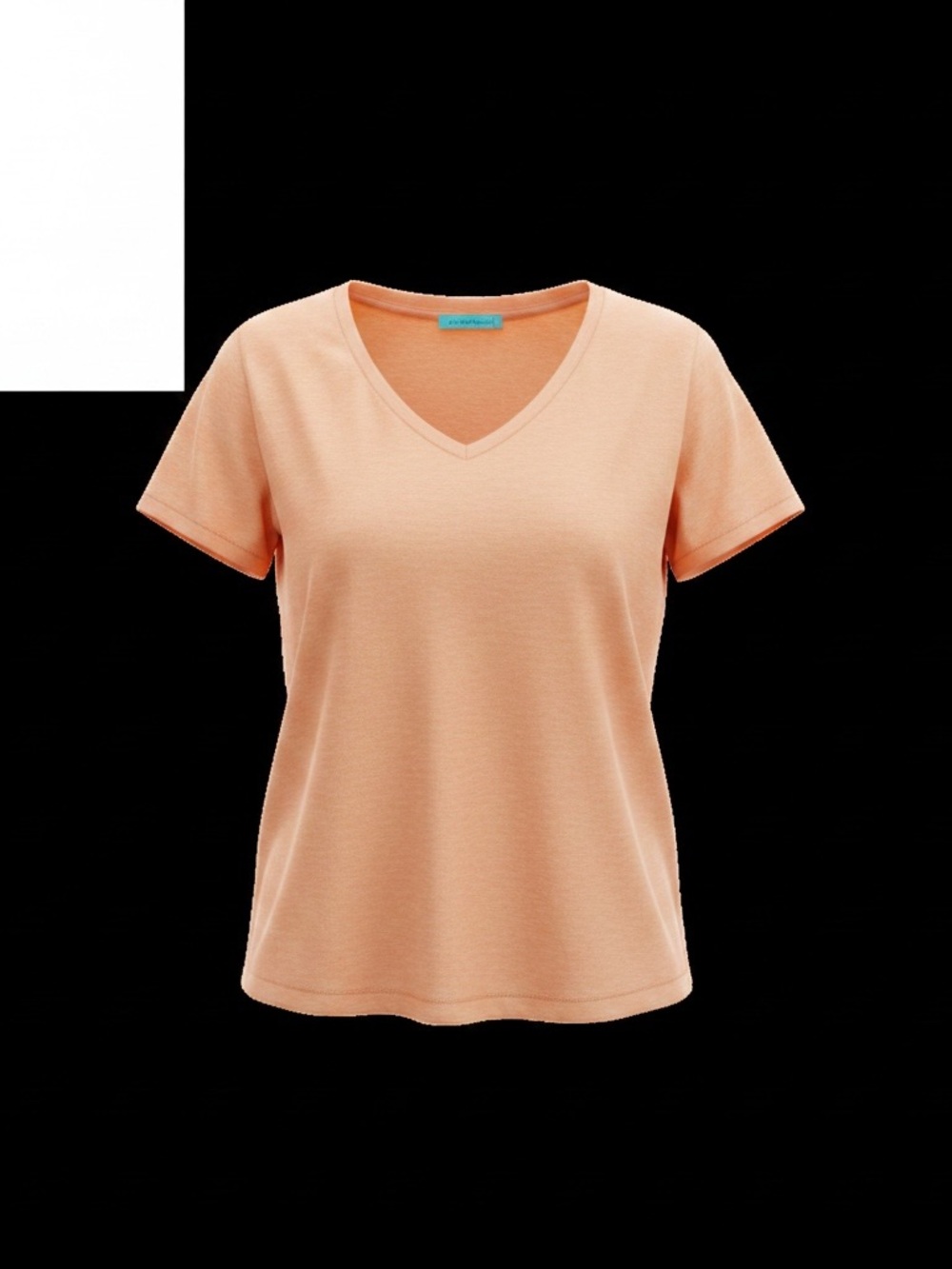 Charlie Paige Peach Slub Knit V-Neck Tee Top Size S NWT